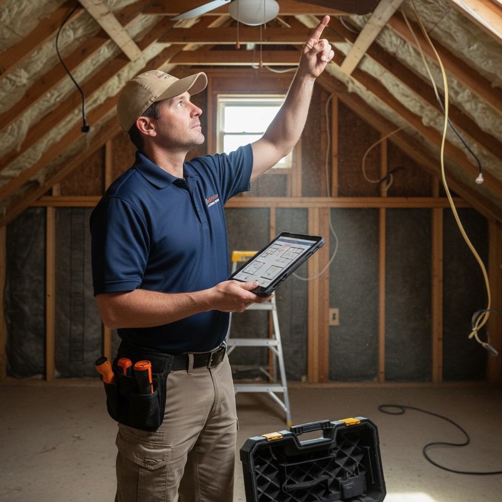 Upright Professional Inspections doing a home inspection.