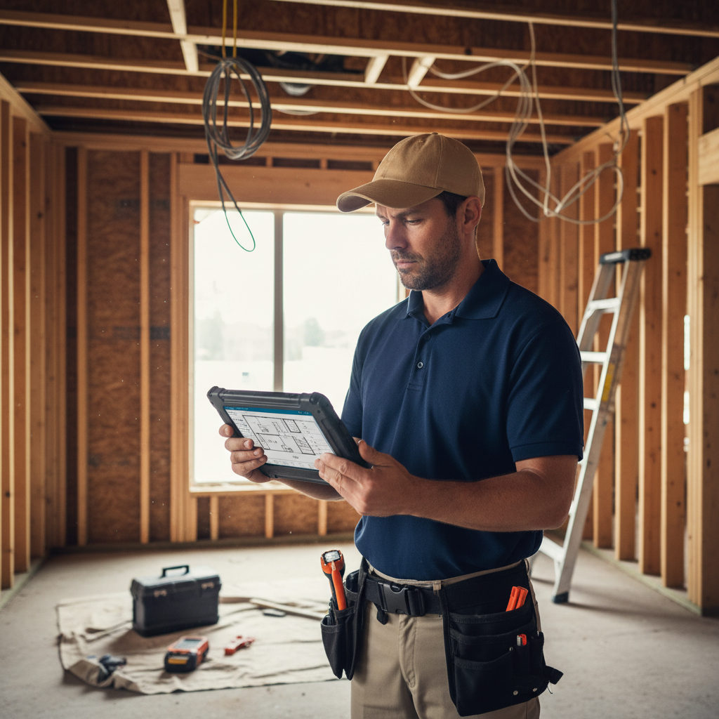 Upright Professional Inspections doing a home inspection.