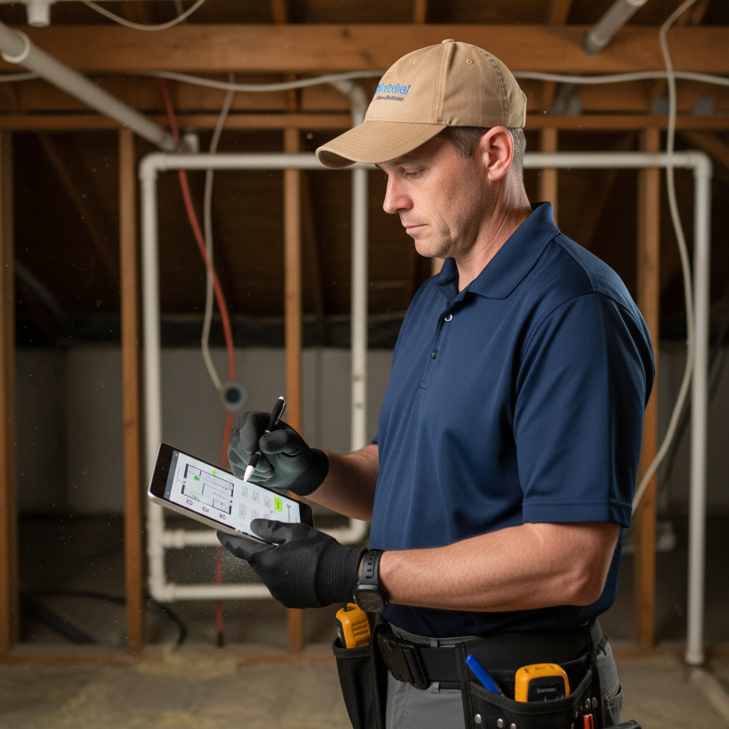 Upright Professional Inspections doing a home inspection.