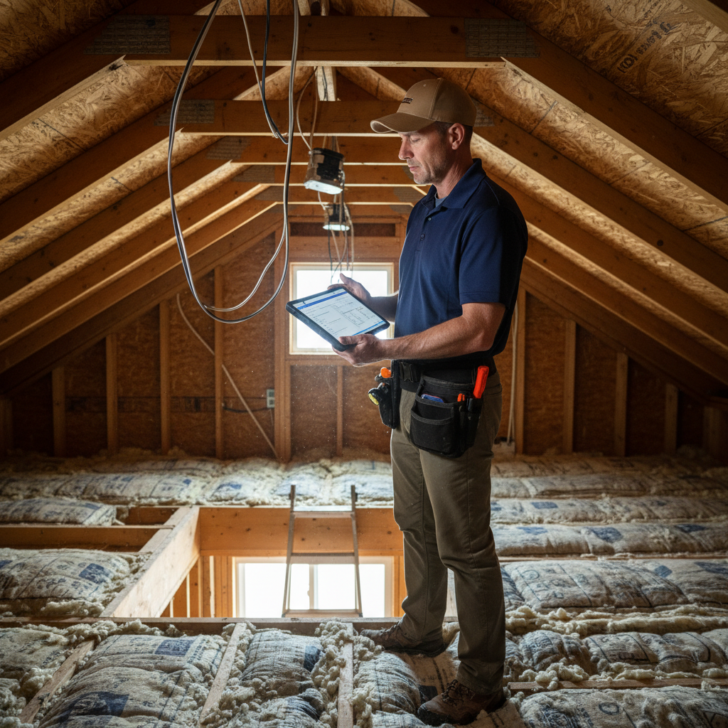 Upright Professional Inspections doing a home inspection.