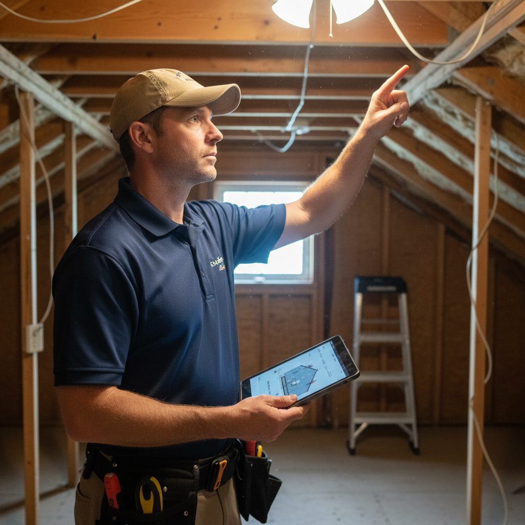 Upright Professional Inspections doing a home inspection.