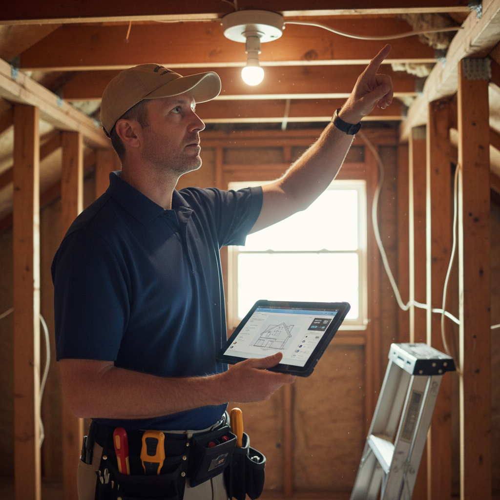 Upright Professional Inspections doing a home inspection.