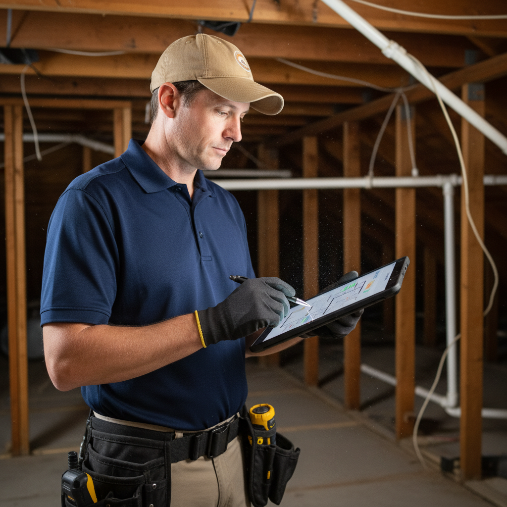 Upright Professional Inspections doing a home inspection.