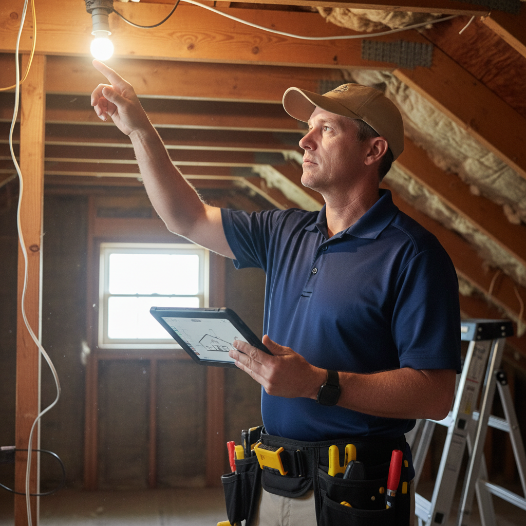 Upright Professional Inspections doing a home inspection.