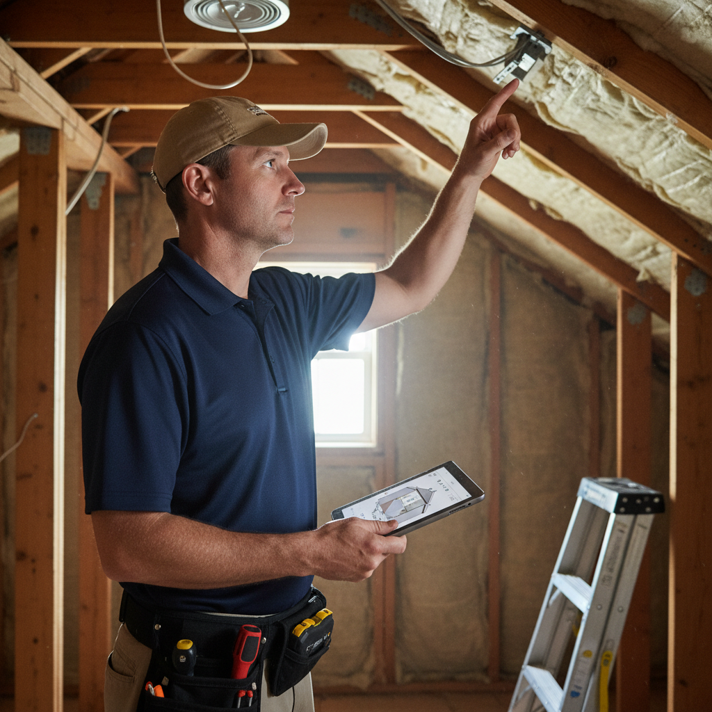 Upright Professional Inspections doing a home inspection.