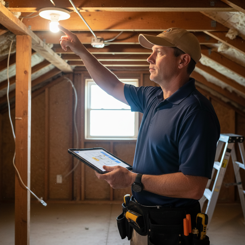 Upright Professional Inspections doing a home inspection.