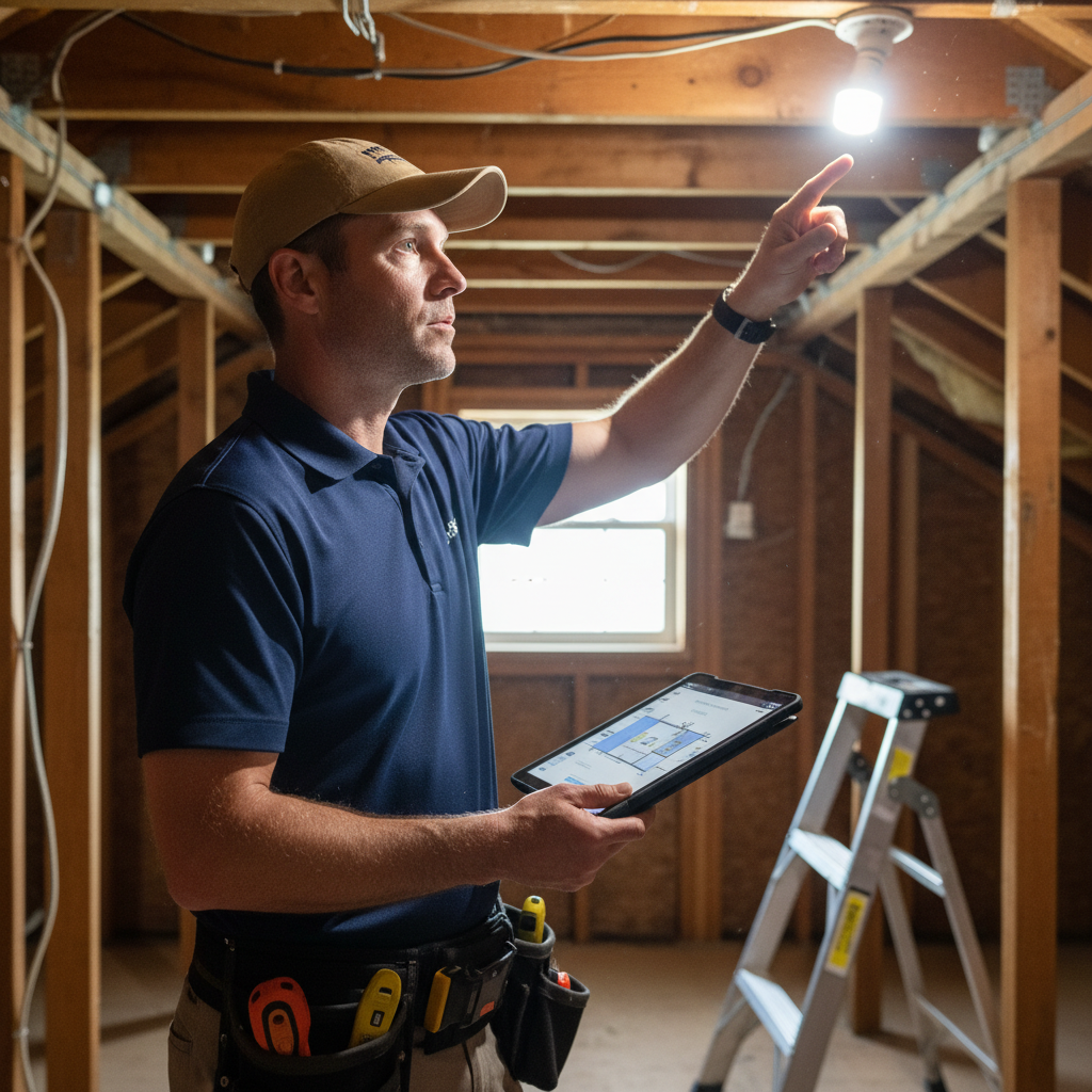 Upright Professional Inspections doing a home inspection.