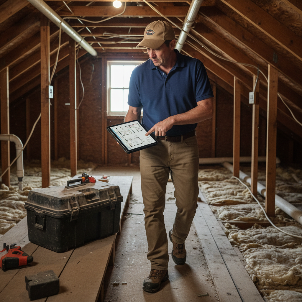 Upright Professional Inspections doing a home inspection.