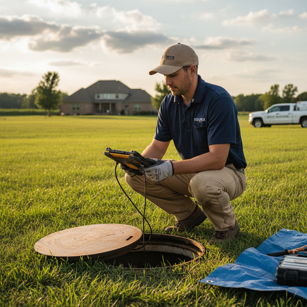 Upright Professional Inspections doing a septic inspection in Belton.