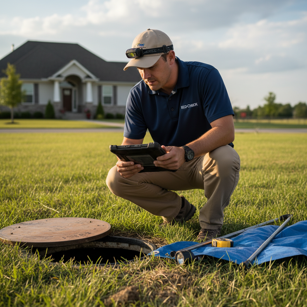 Upright Professional Inspections doing a septic inspection in Beverly Hills.