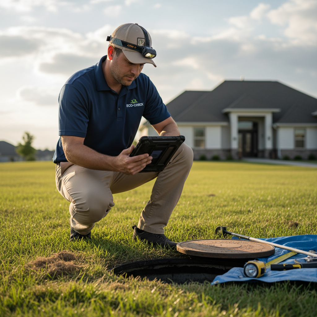 Upright Professional Inspections doing a septic inspection in Little River.