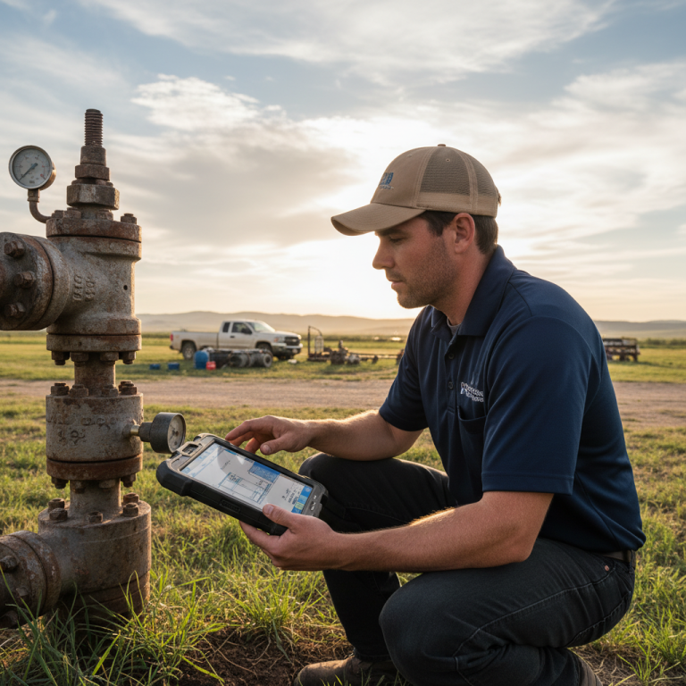 Upright Professional Inspections doing a well inspection in Belton.