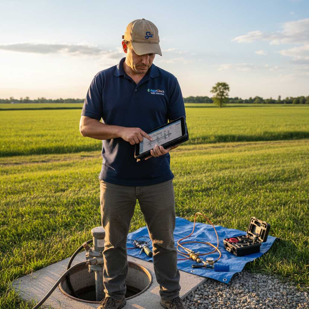 Upright Professional Inspections doing a well inspection in Killeen.