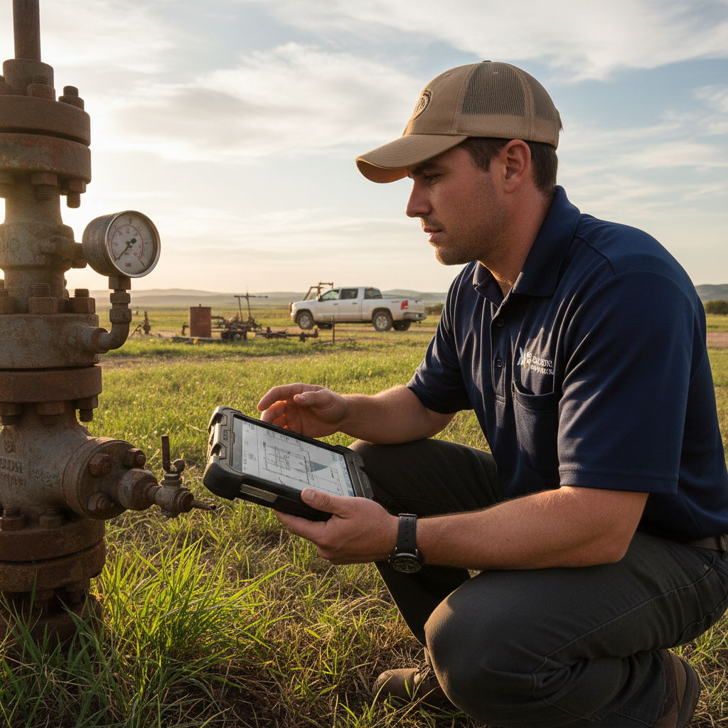 Upright Professional Inspections doing a well inspection in Liberty Hill.