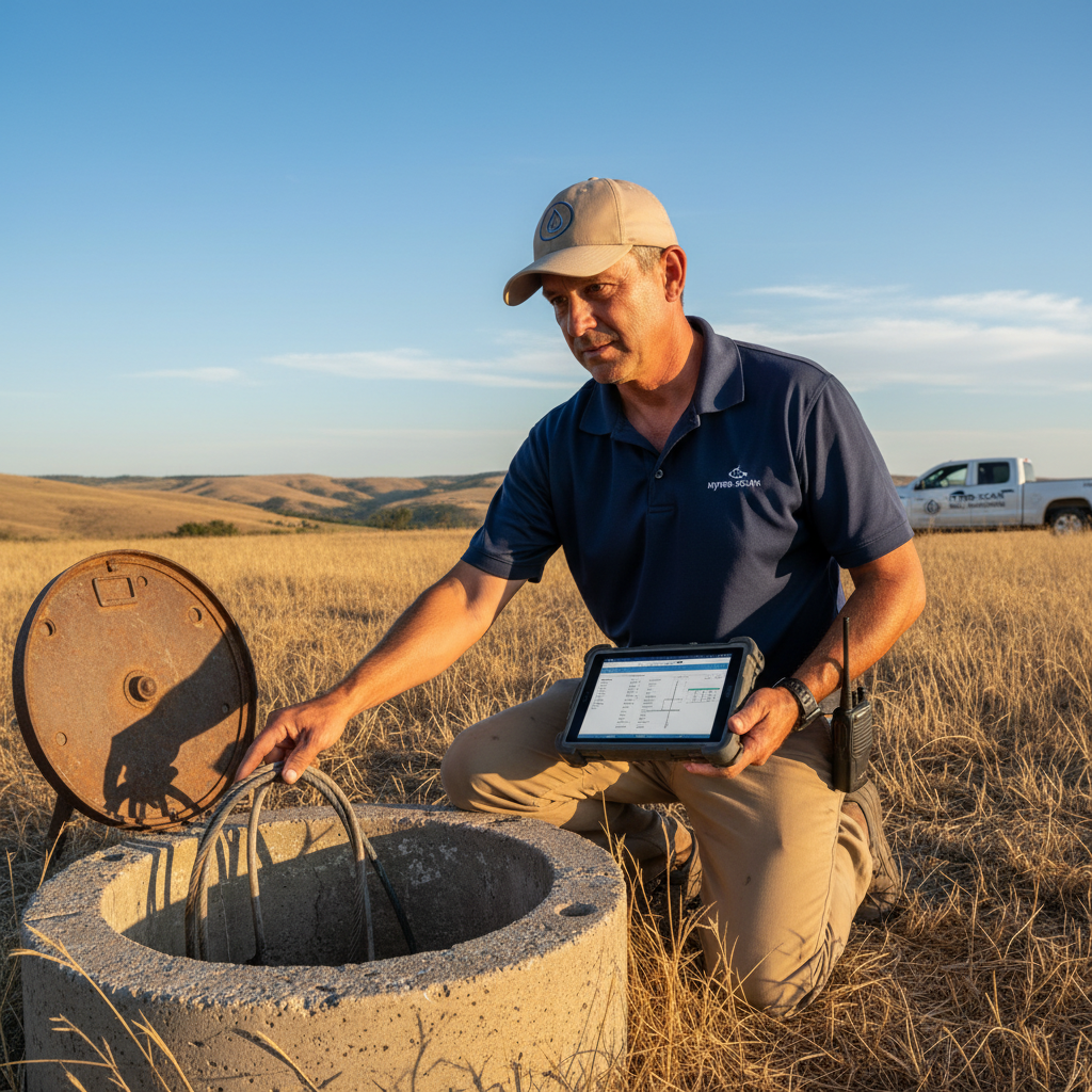 Upright Professional Inspections doing a well inspection in Meridian.